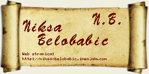 Nikša Belobabić vizit kartica